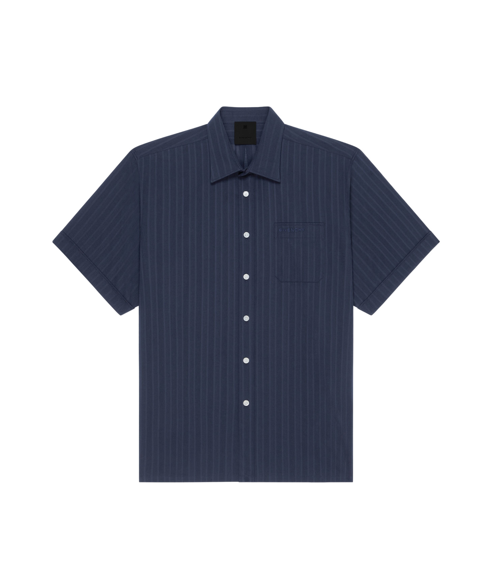Givenchy Shirt In Cotton Voile With Stripes In Blue