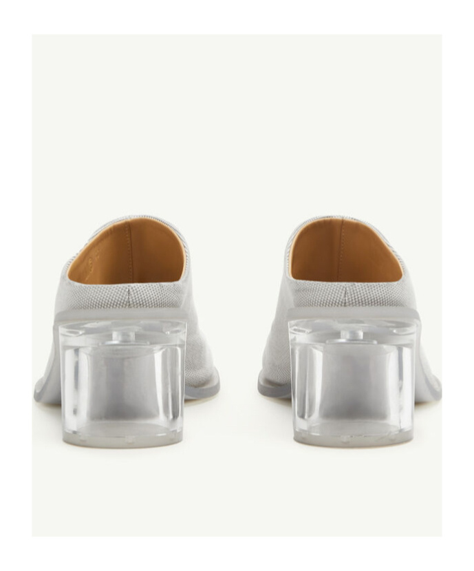 Shop Mm6 Maison Margiela Anatomic Transparent Heeled Slip-on Mules In White