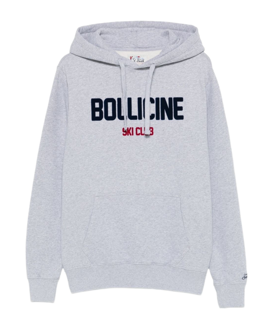 Mc2 Saint Barth Grey Cotton Print Hoodie In Gray