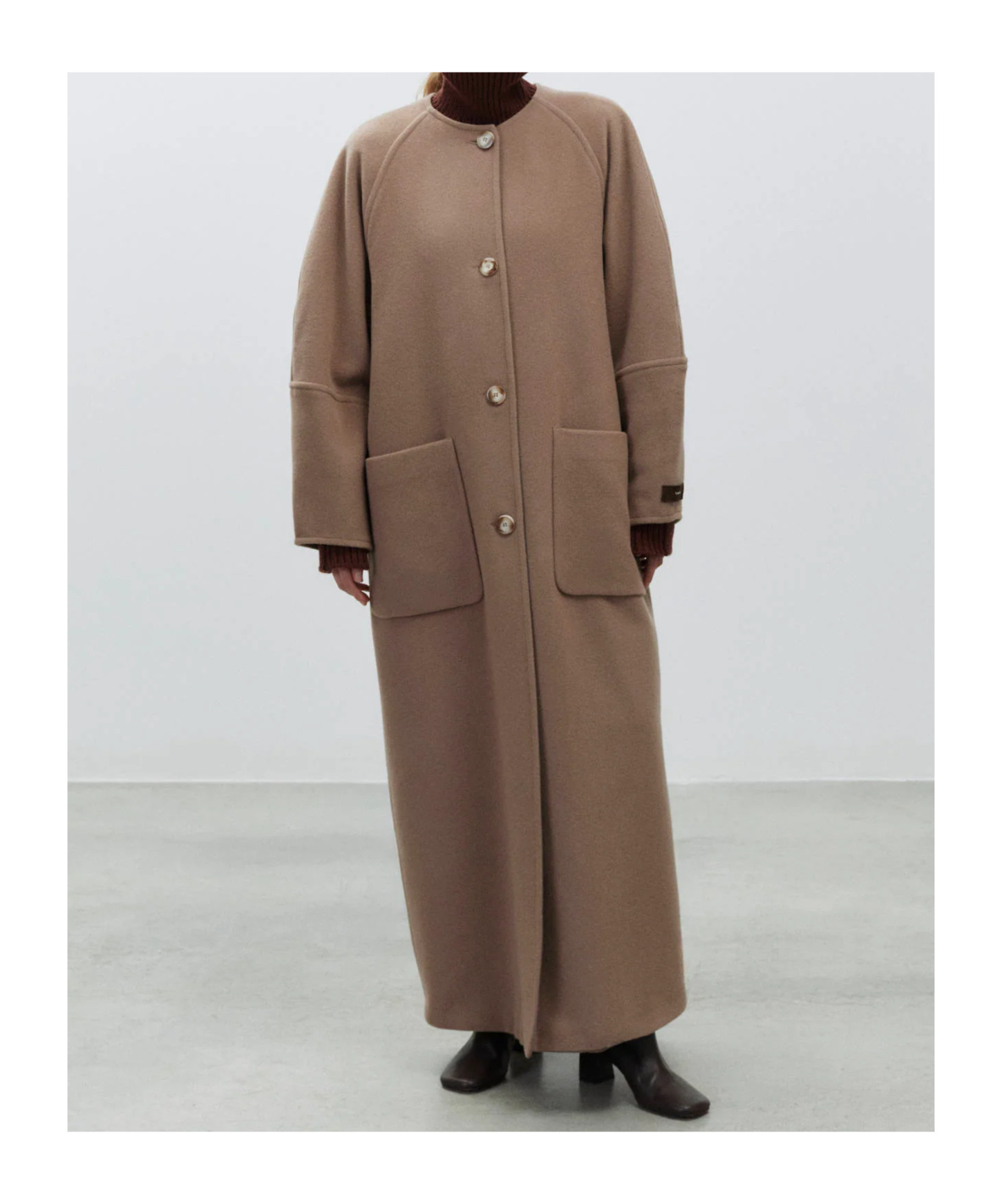 Alysi Single-breasted Coat In Brown