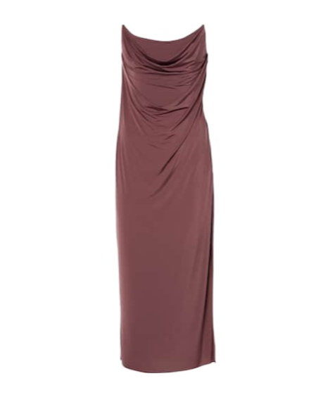 Alex Perry Draped Jersey Corset Dress In Burgundy
