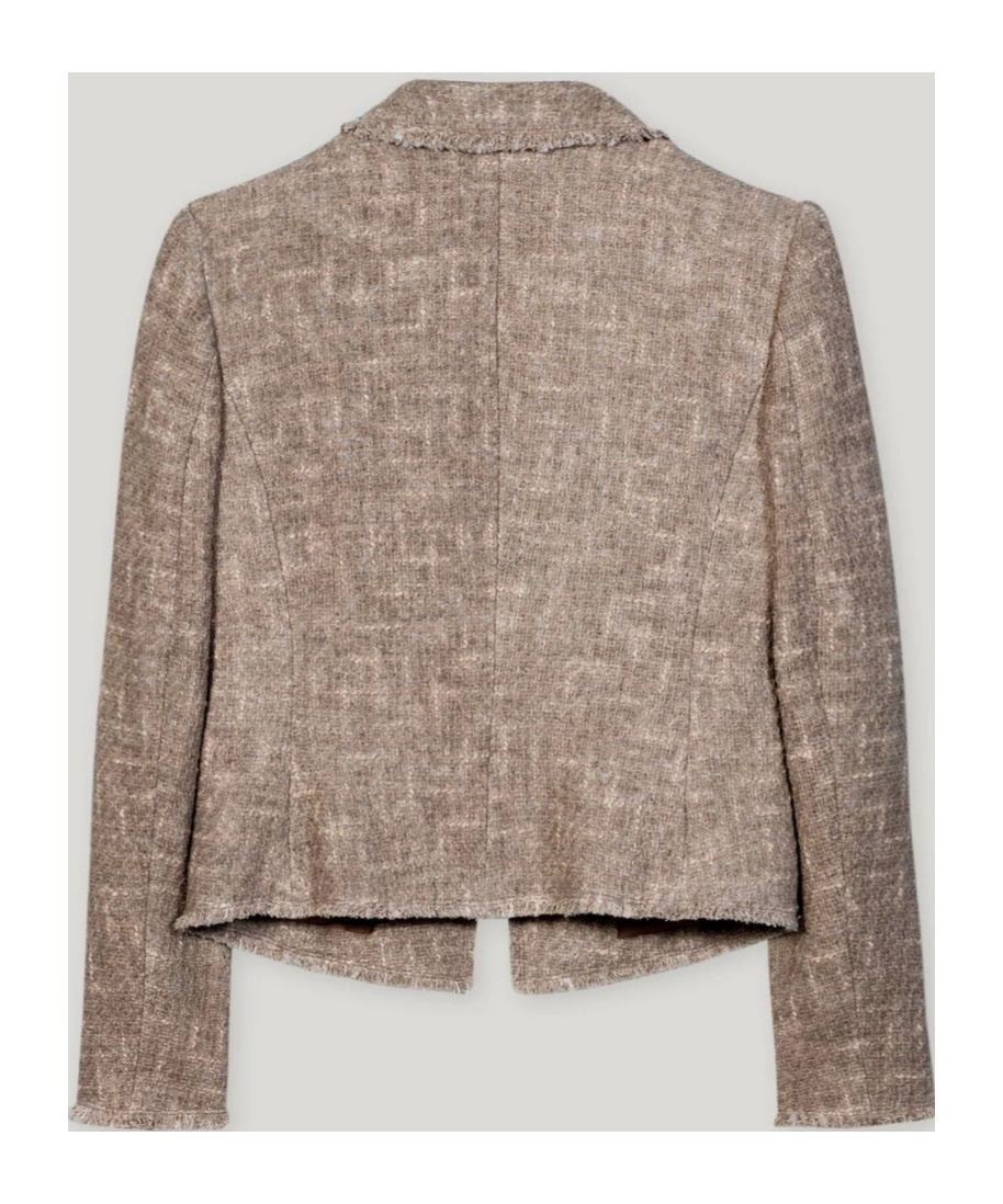Shop Luisa Cerano Long-sleeved Suit Coat In Brown