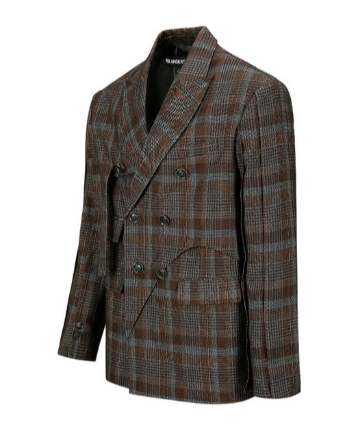 Andersson Bell Soe Plaid Double-breasted Wool Suit Jacket In Multi