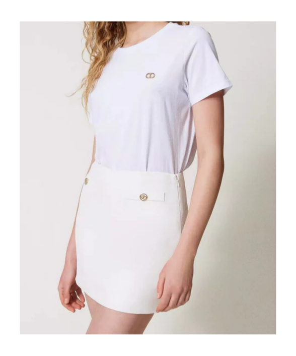 Shop Twinset Linen-blend Skirt