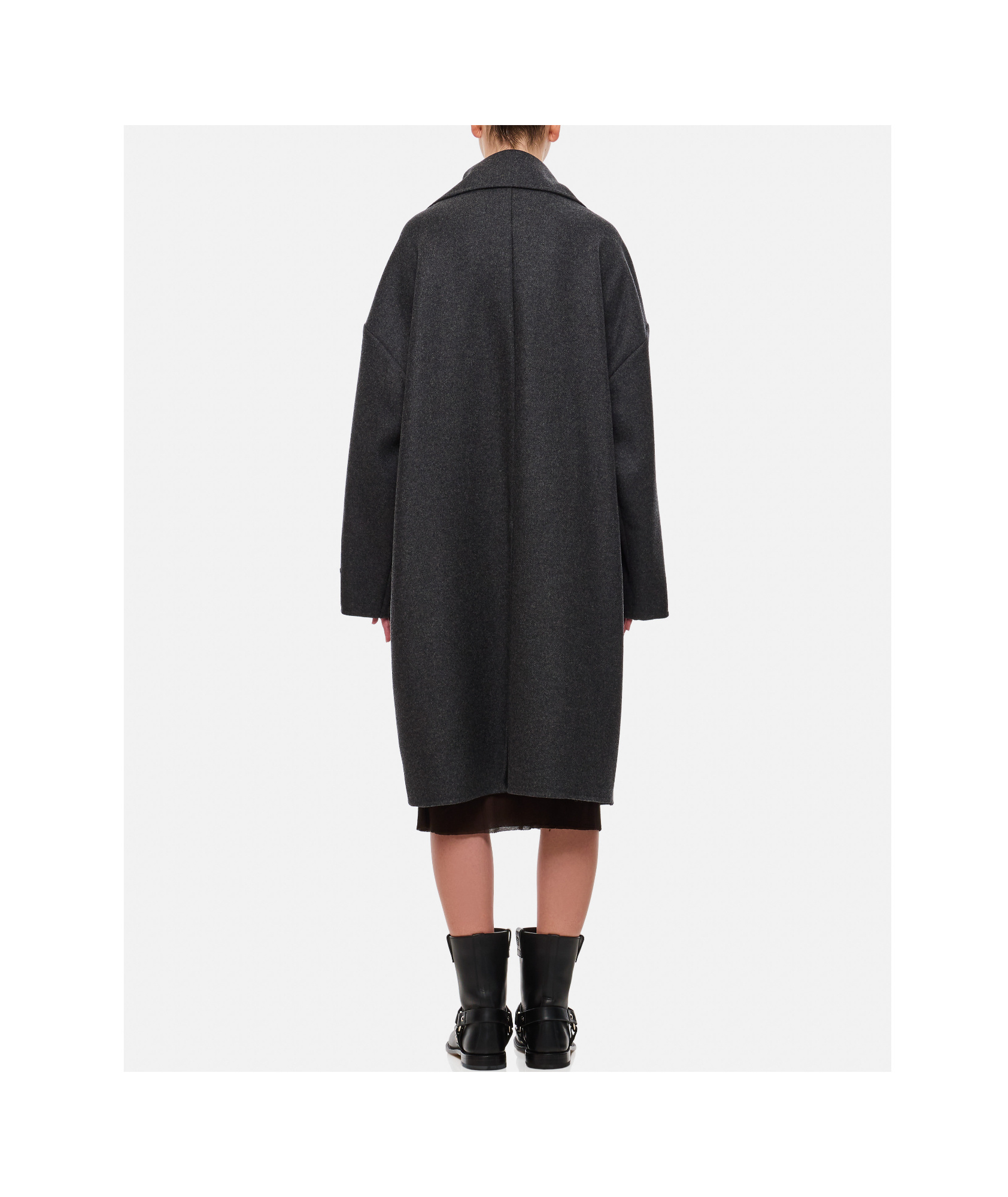 Plan C Long-sleeved Coat In Black