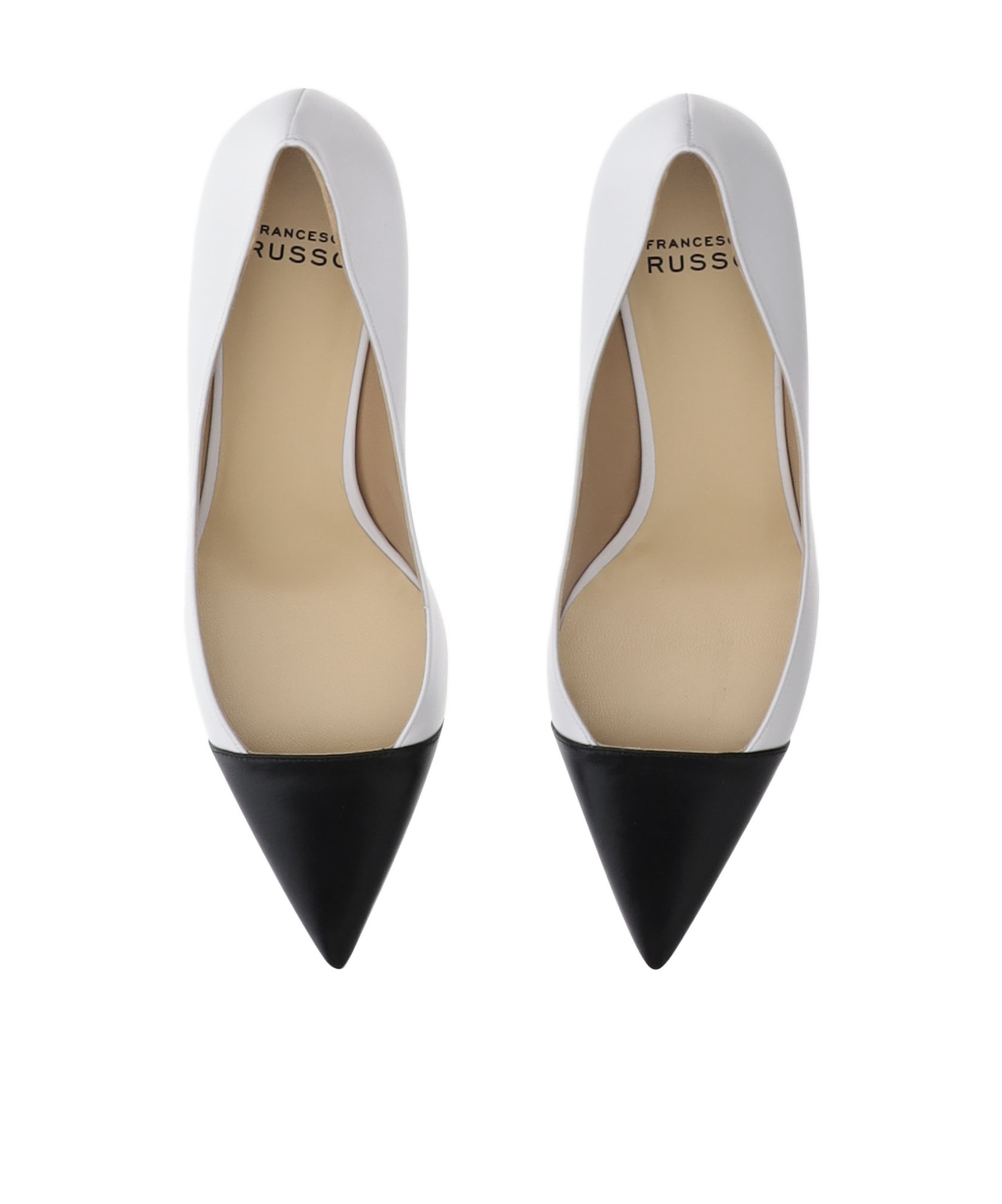 Francesco Russo Two-tone Leather Pumps In White