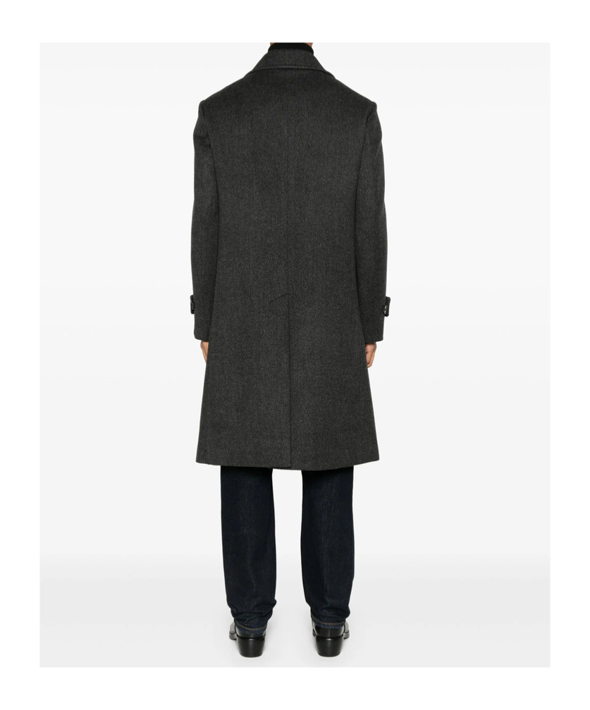 Caruso Double-breasted Grey Coat With Notched Lapel