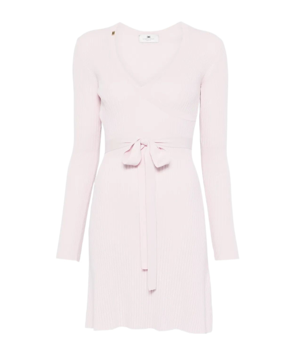Elisabetta Franchi Ribbed Mini Dress In White