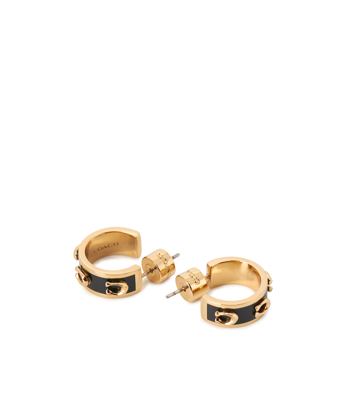 Coach Round Earrings In Yellow