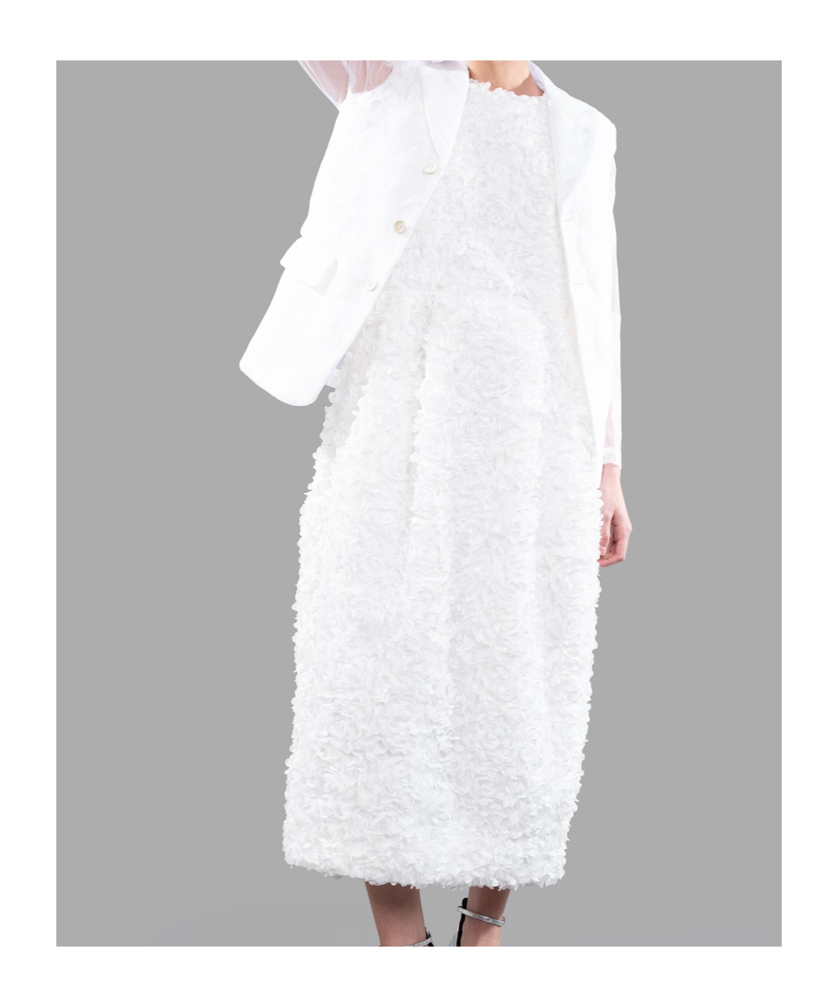 Shop Comme Des Garçons Flower-embroidery Jacket