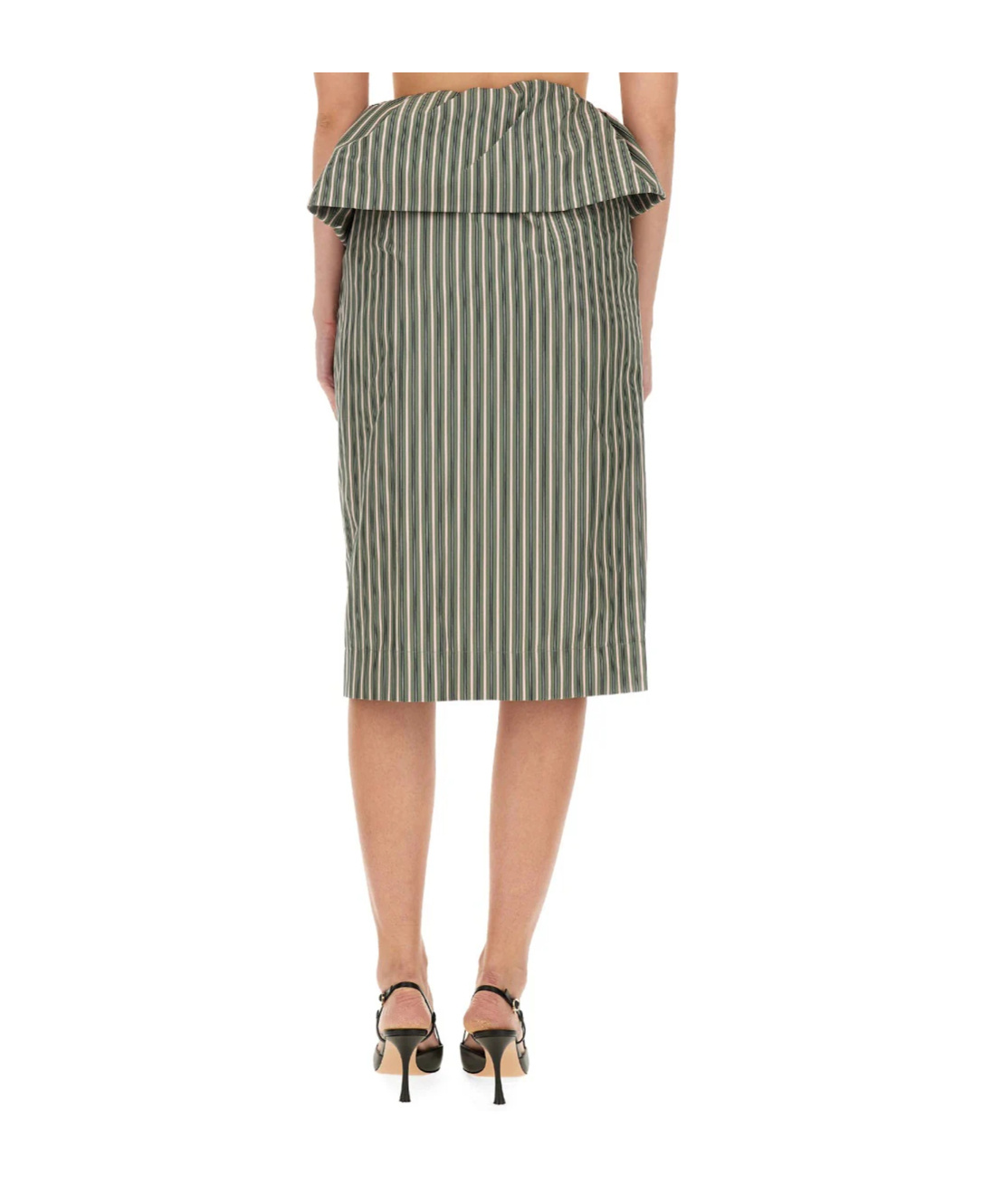 Dries Van Noten Striped Midi Skirt In Multi
