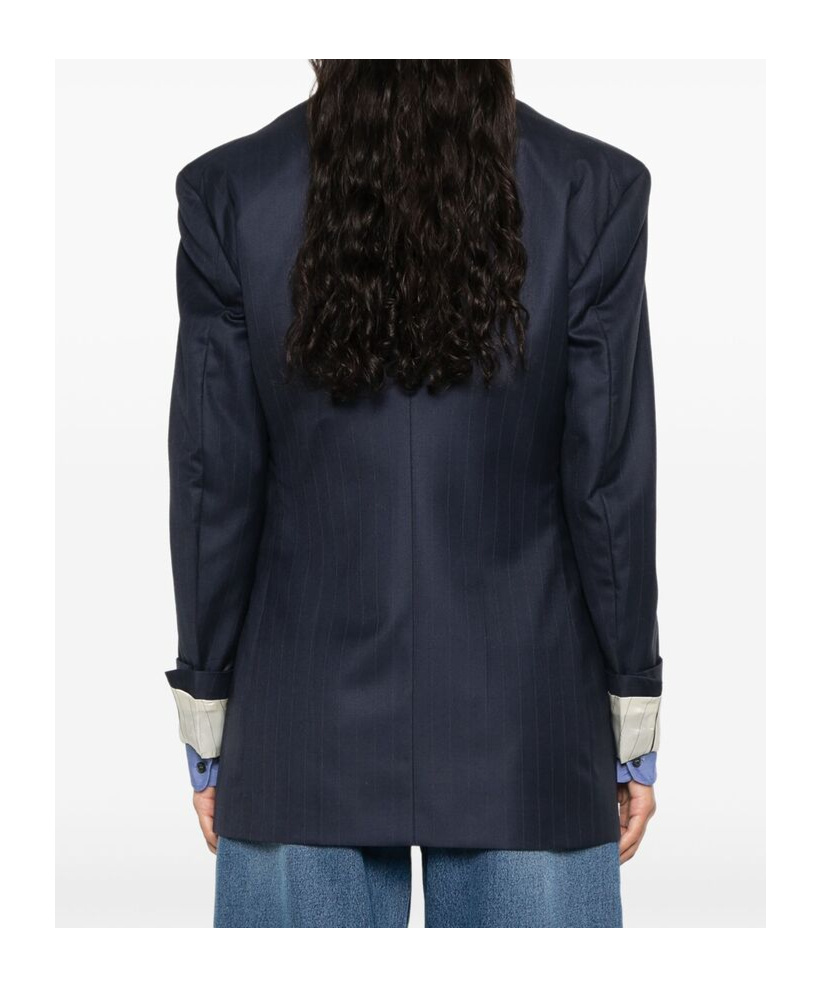 Prada Double-breasted Blazer In Blue