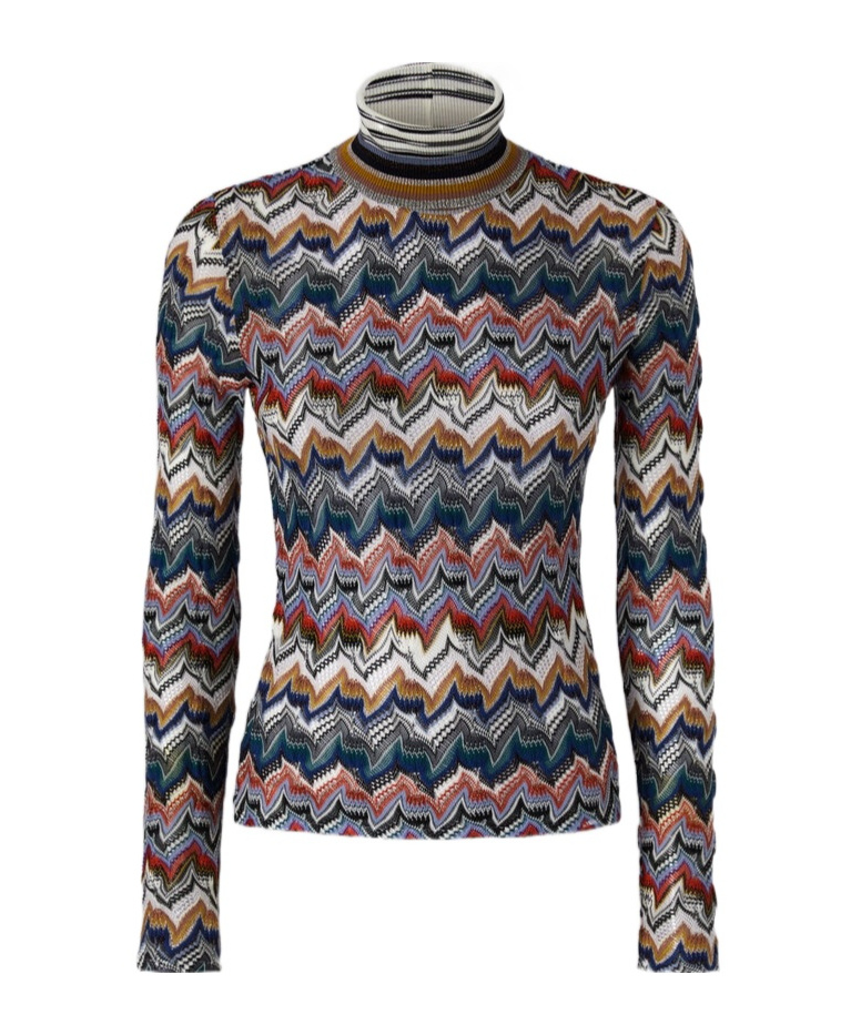 Missoni Zigzag Rollneck Sweater In Multi
