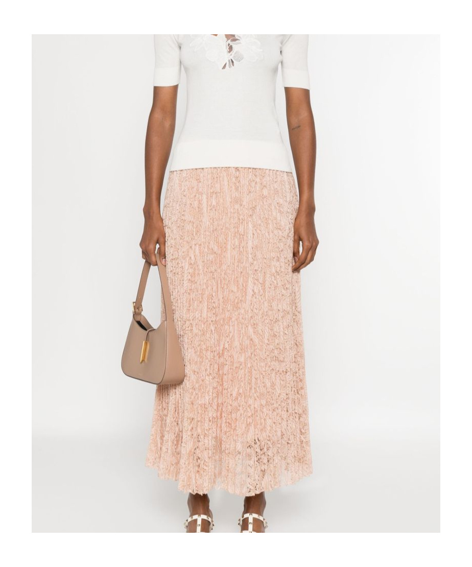 Shop Ermanno Scervino Floral-embroidered Midi Skirt