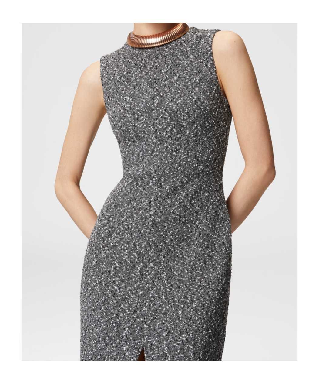 Missoni Cotton-blend Tweed Maxi Dress In Black/white