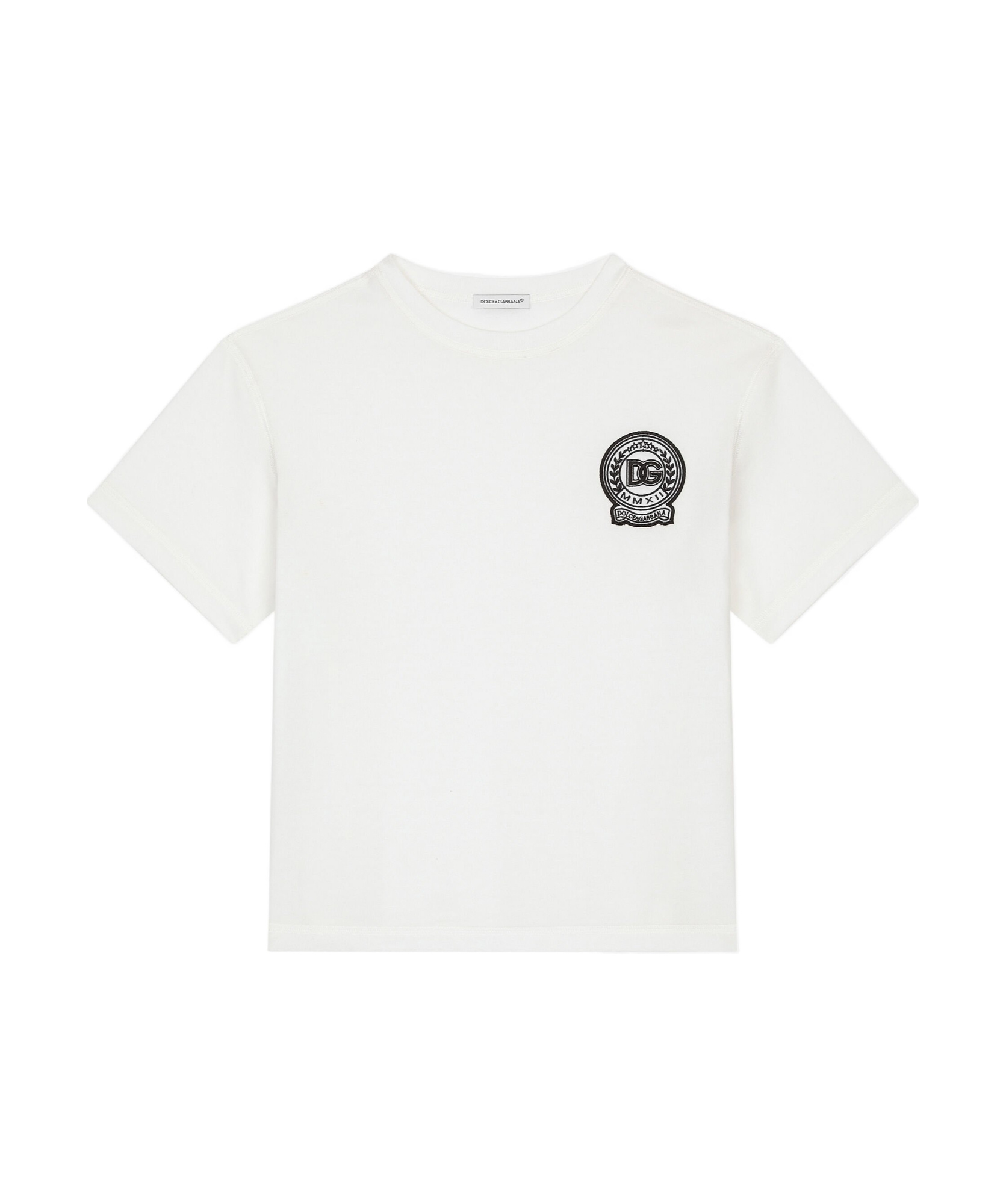 Dolce & Gabbana Logo-embroidered T-shirt In White
