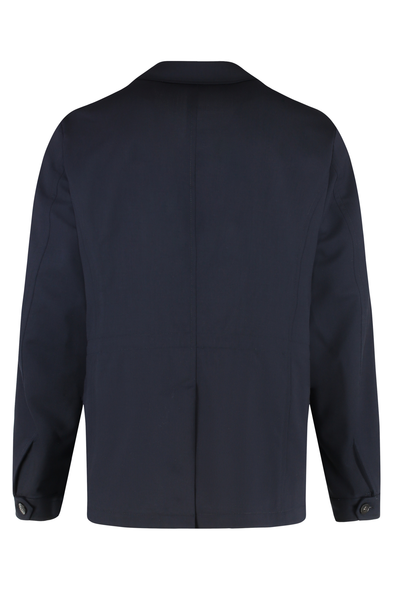 Canali Buttoned Flap-pocket Jacket In Blue