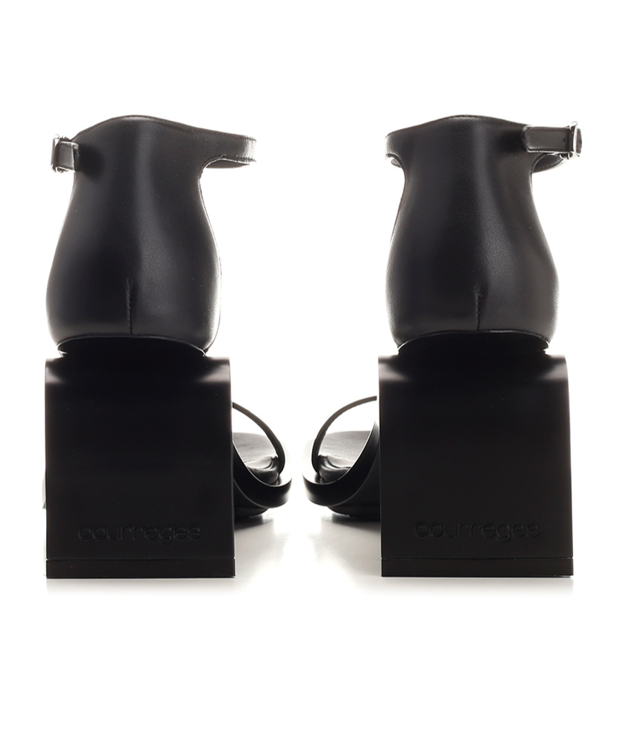 Courrèges Sandals With 85mm Heel And Rubber Sole In Black
