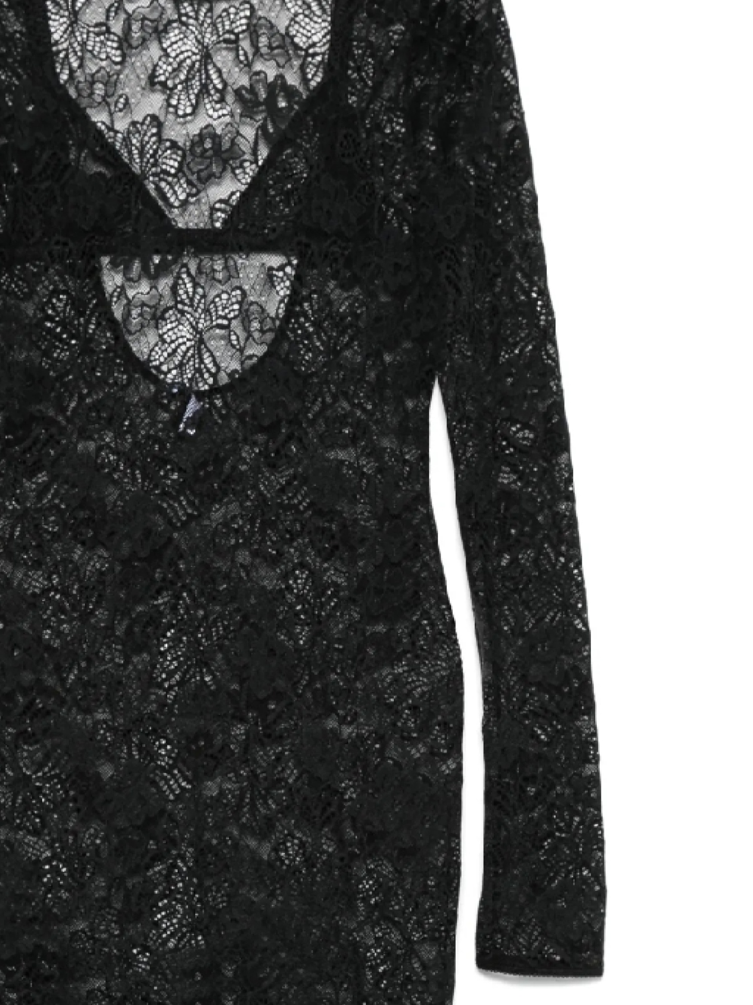 Patrizia Pepe Lace Midi Dress In Black