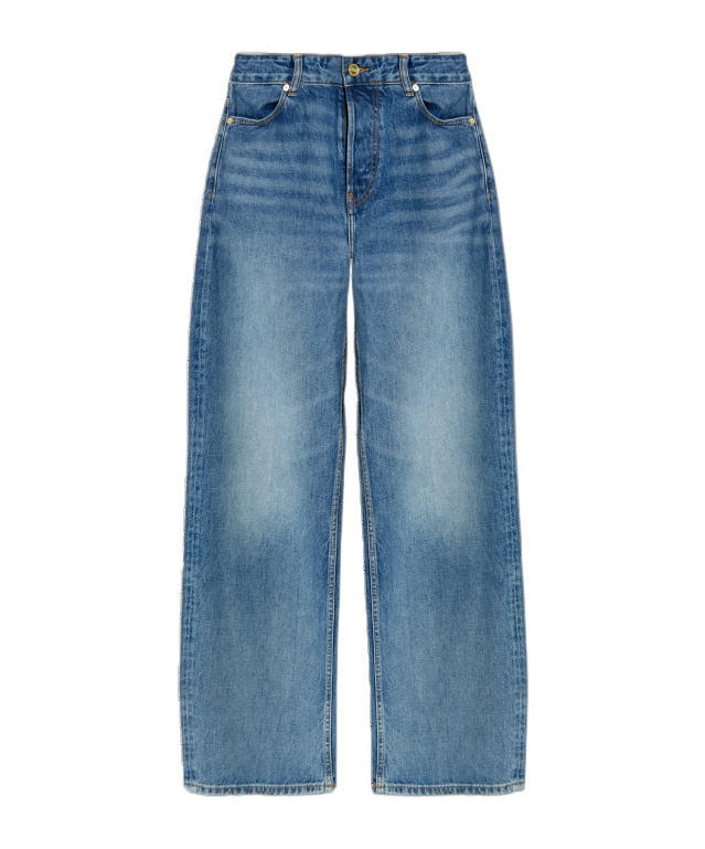 Shop Ganni Mid Blue Izey Jeans