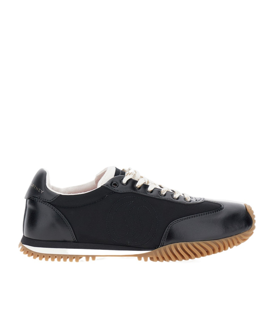 Stella Mccartney S-wave Sport Logo-detail Rubber-sole Sneakers In Black