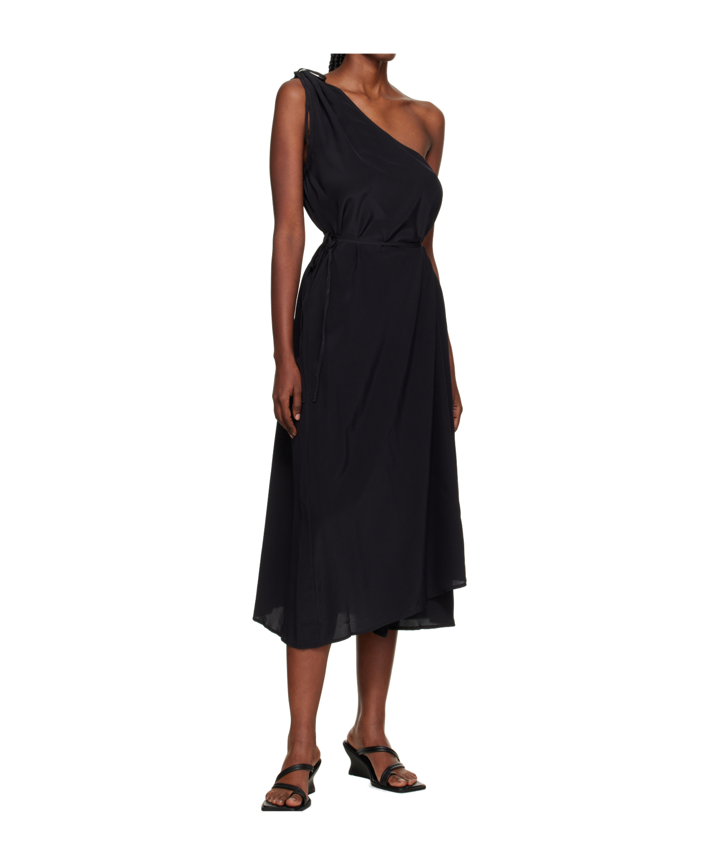 Baserange One Shoulder Dress In Black