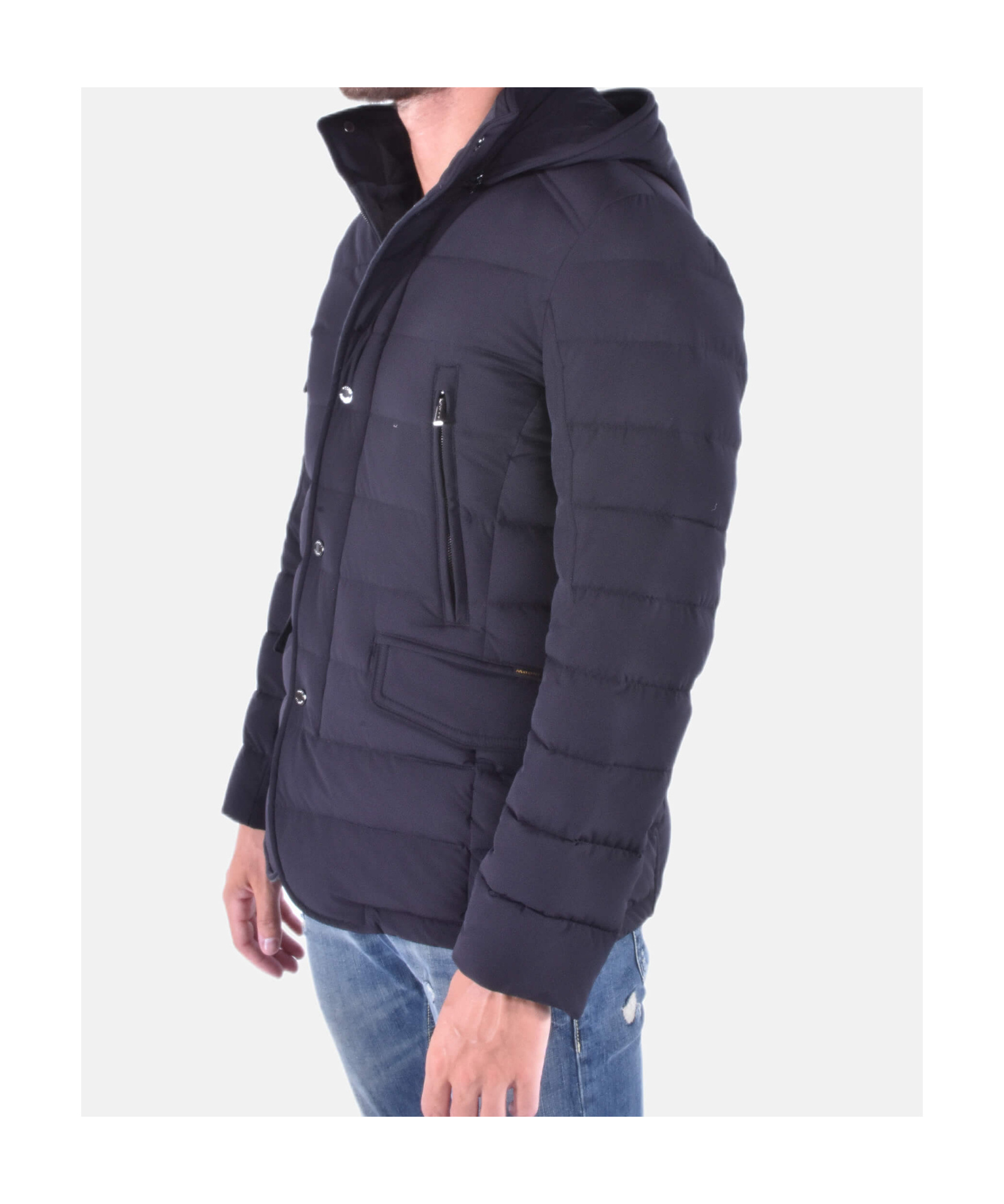 Moorer Long-sleeved Cotton Jacket In Black