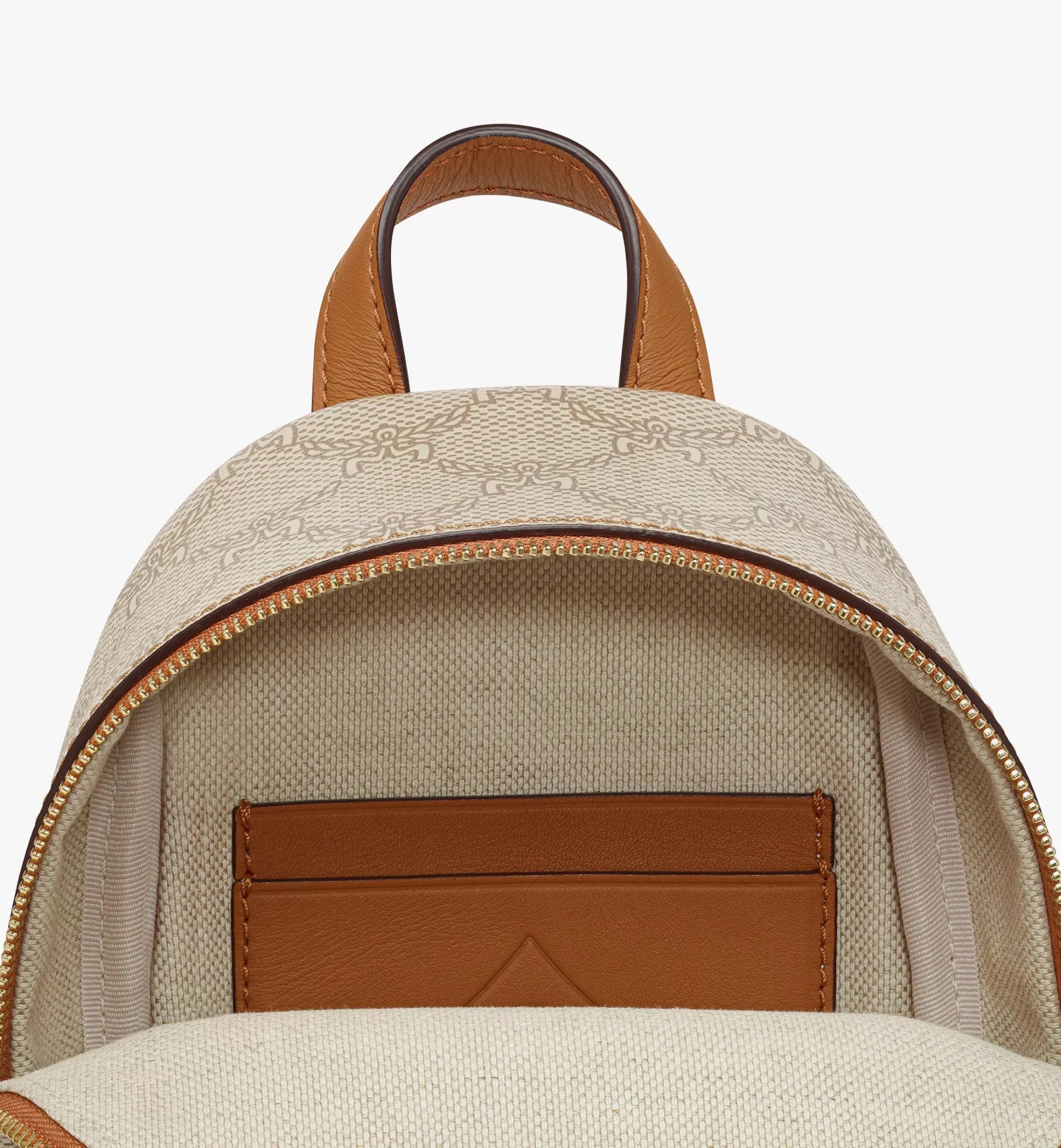 Mcm X-mini Stark Bebe Boo Lauretos Backpack In Nude