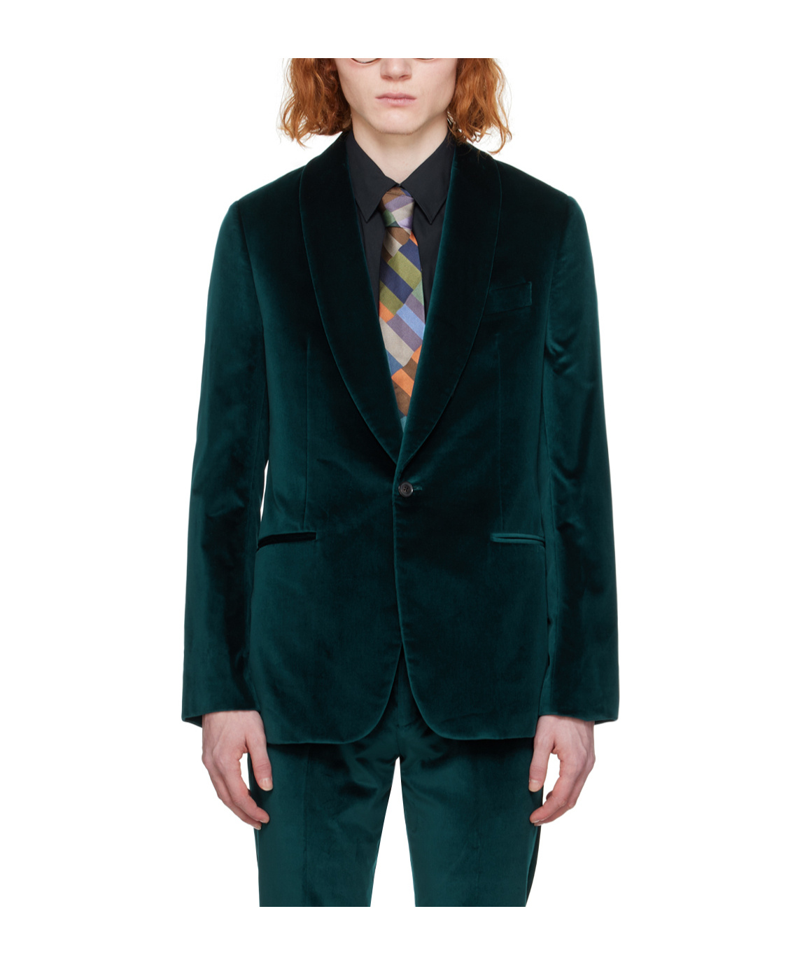 Shop Paul Smith Single-breasted Velvet Blazer In Black