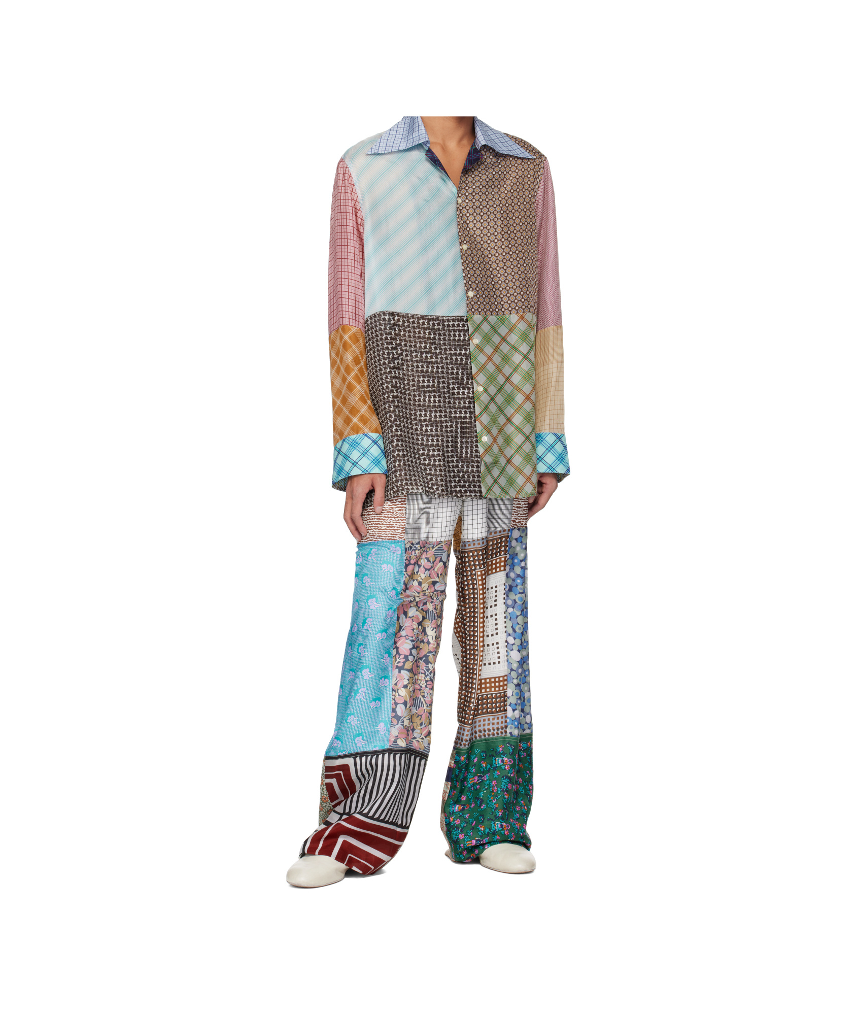 Marine Serre Regenerated Silk-scarves Shirt