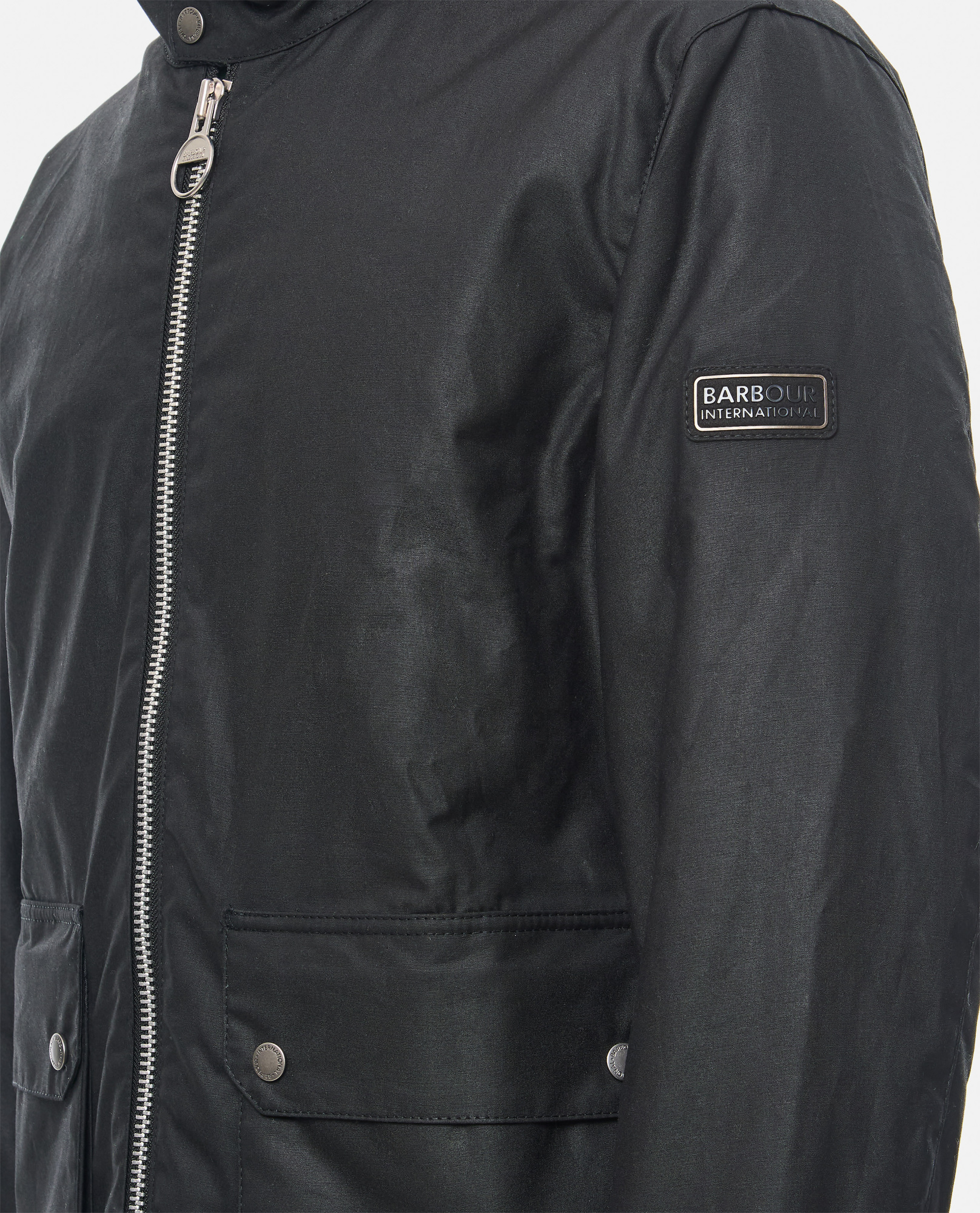 Shop Barbour Lutlaw Harrington Jacket In Blue