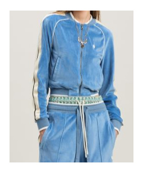 Palm Angels Oval Palm Chenille Track Jacket In Blue
