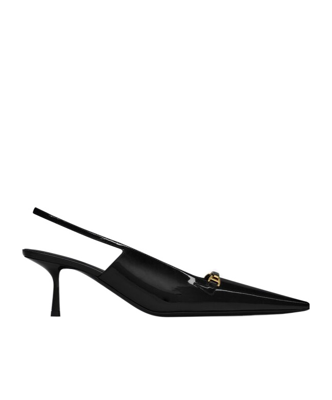 SAINT LAURENT CARINE SLINGBACK PUMPS IN PATENT LEATHER
