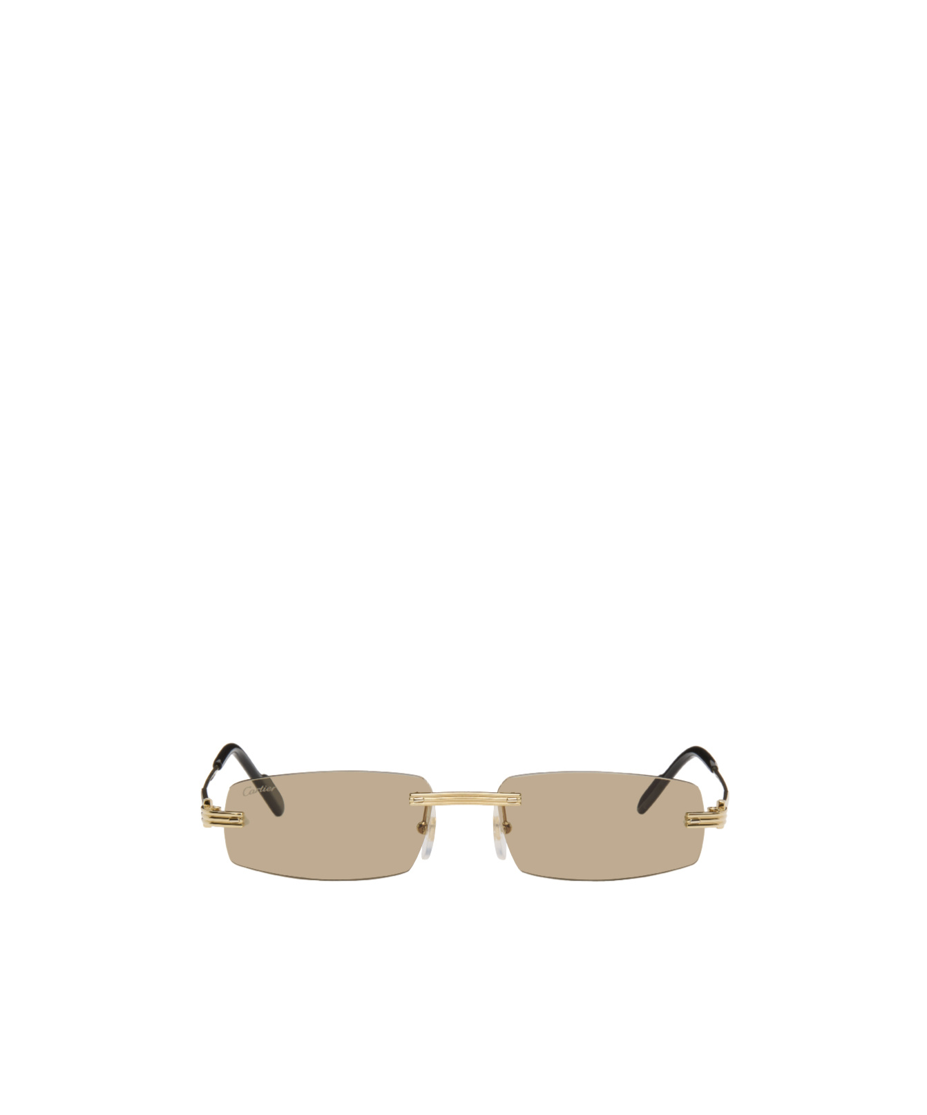Cartier Premiere De  Rectangular Frameless Sunglasses In Gold