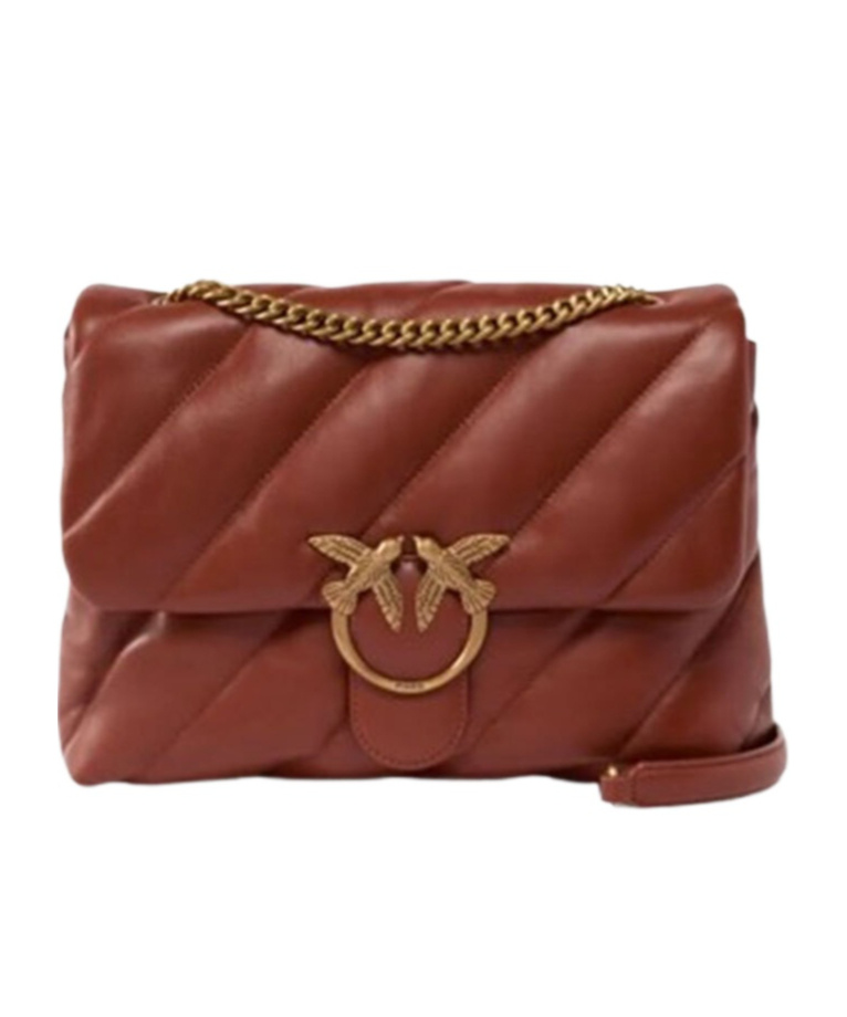 Shop Pinko Flap Shoulder Bag In Brown