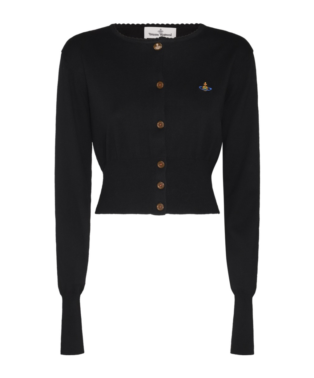 Shop Vivienne Westwood Bea Cropped Cardigan In Black