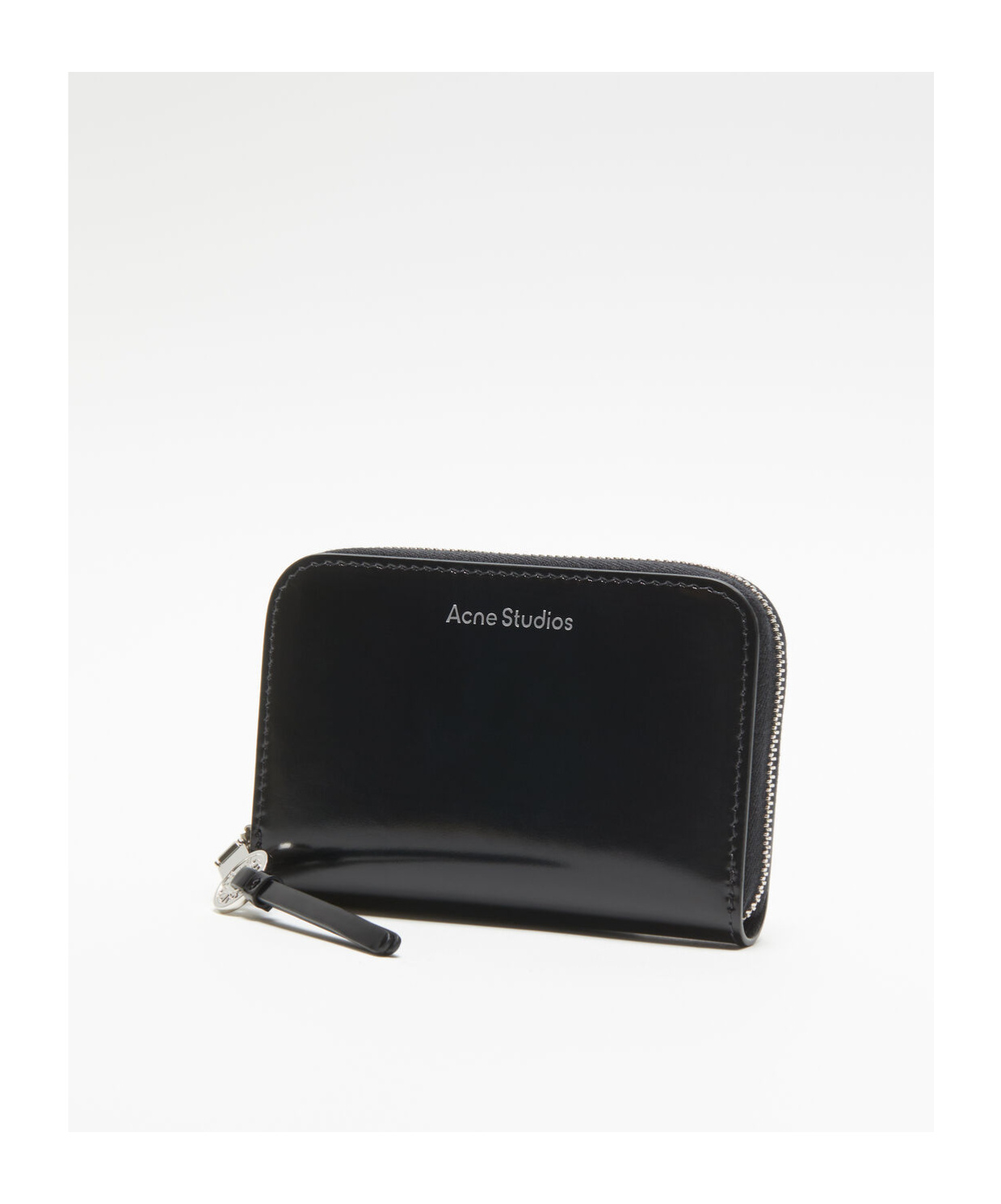 Acne Studios Zip-up Leather Wallet In Black