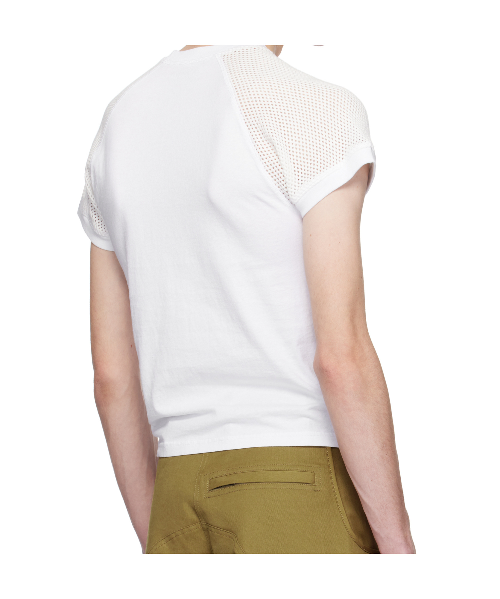 Martine Rose White String Shrunken T-shirt In White