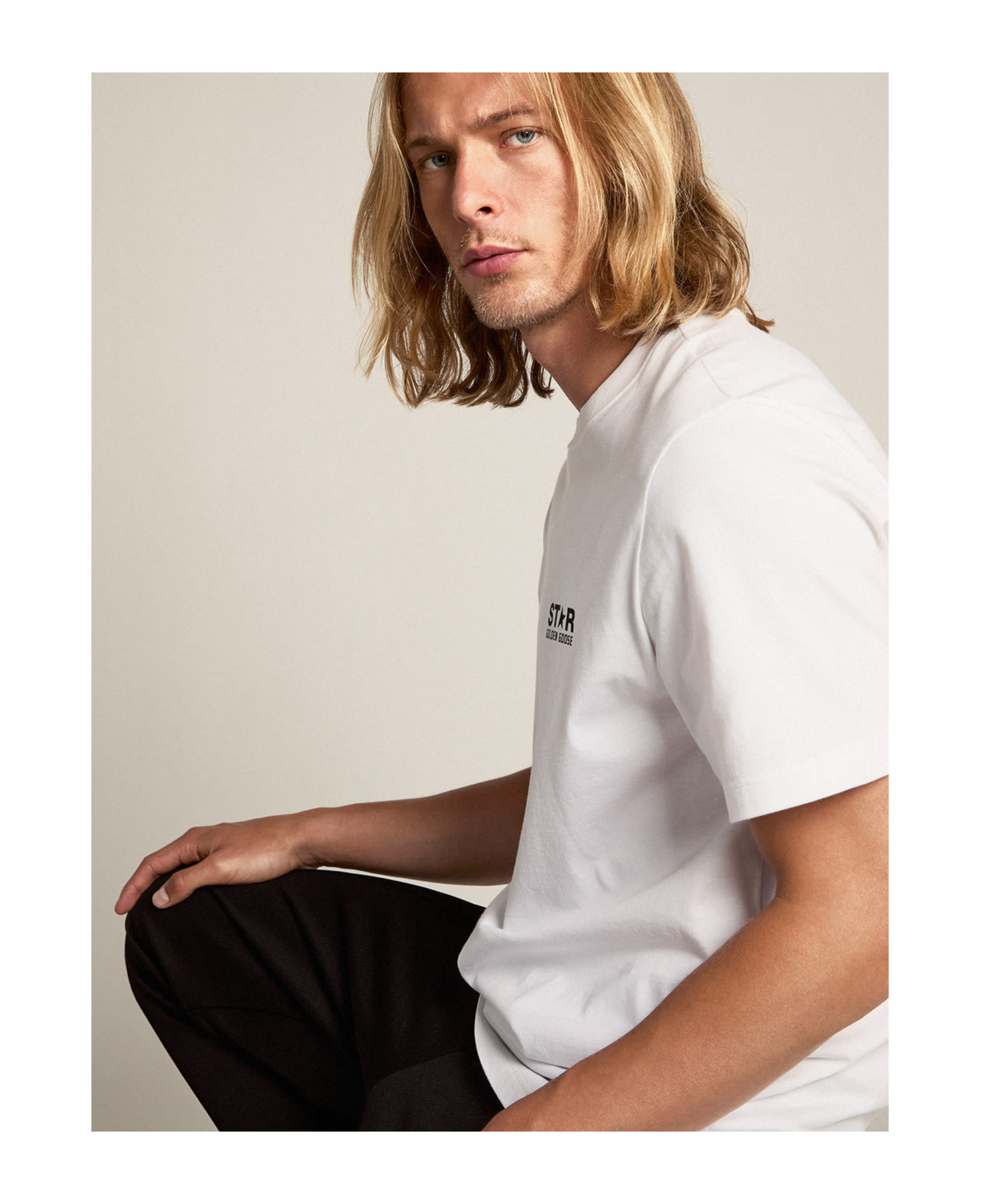Golden Goose Logo Print Cotton T-shirt In White