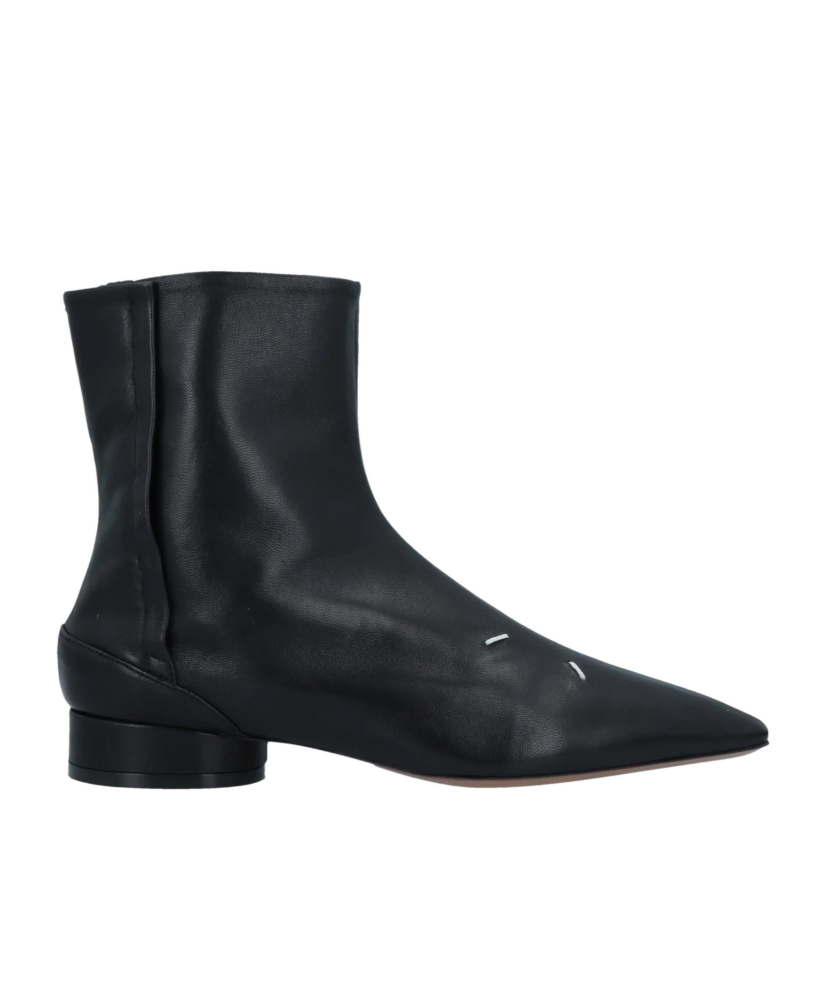 Maison Margiela Leather Ankle Boot In Black