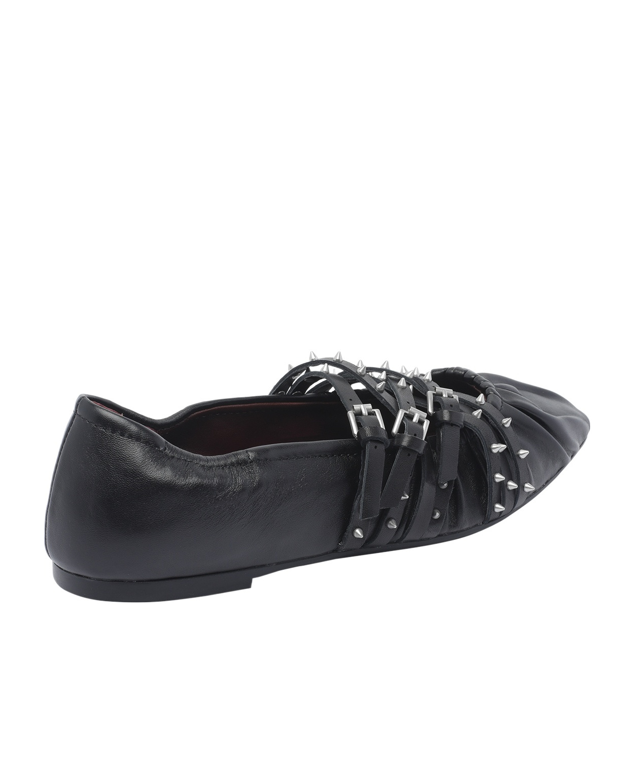 Ash Pointed-toe Flats In Black