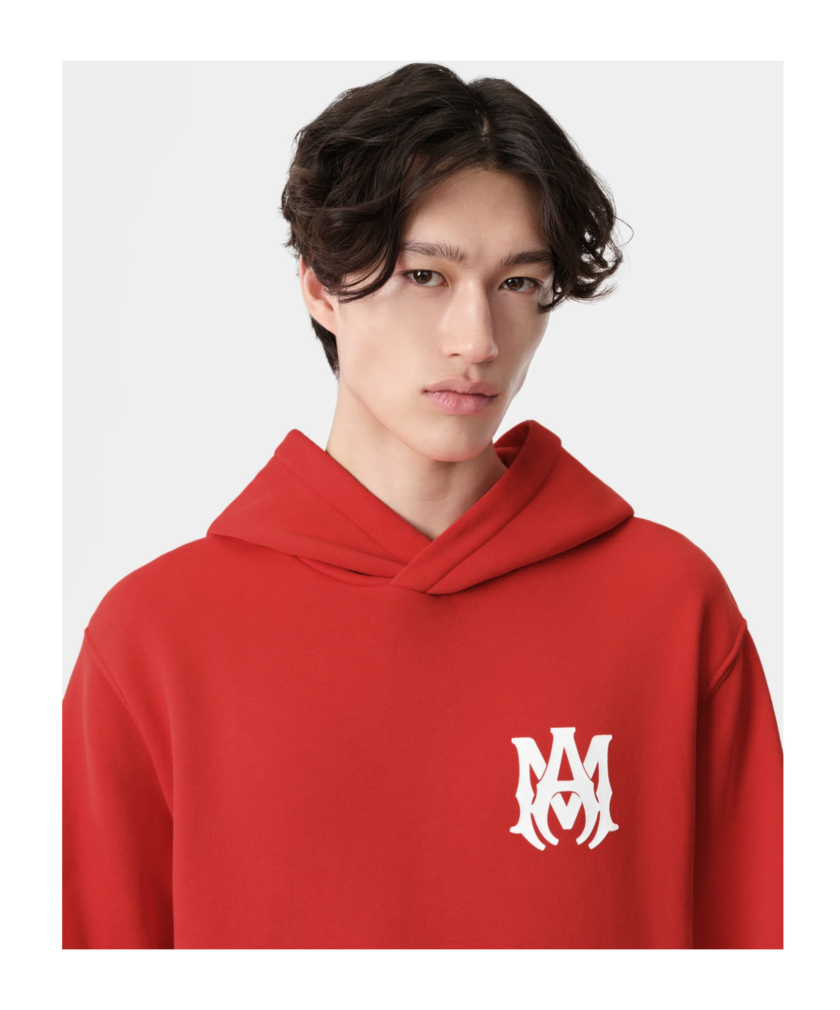 Amiri Long-sleeved Hooded Hoodie In Red
