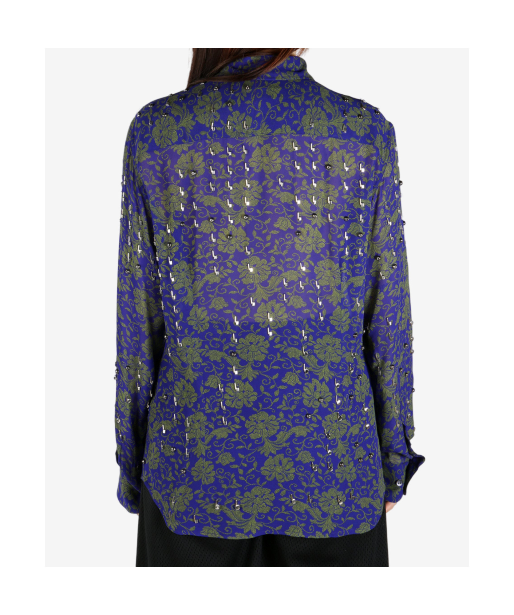 Shop Dries Van Noten Sheer Appliqué Blouse In Black