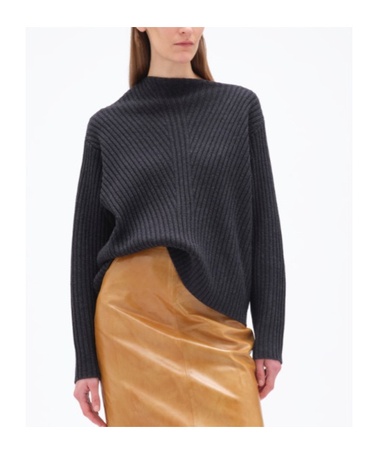 Remain Birger Christensen Asymmetrical Neckline Sweater In Black