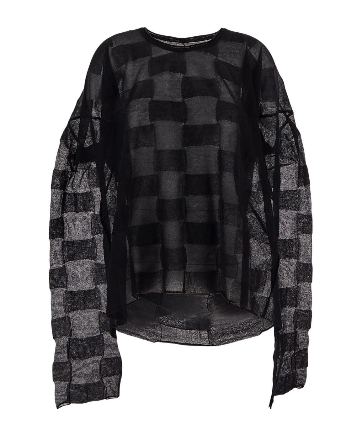 Shop Uma Wang Checked Knitted Jumper In Black
