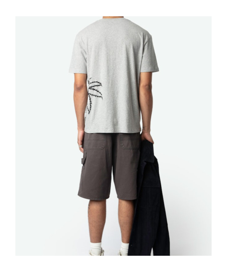 Zadig & Voltaire T-shirt Aus Bio-baumwolle Mit Grafischem Print In Gray
