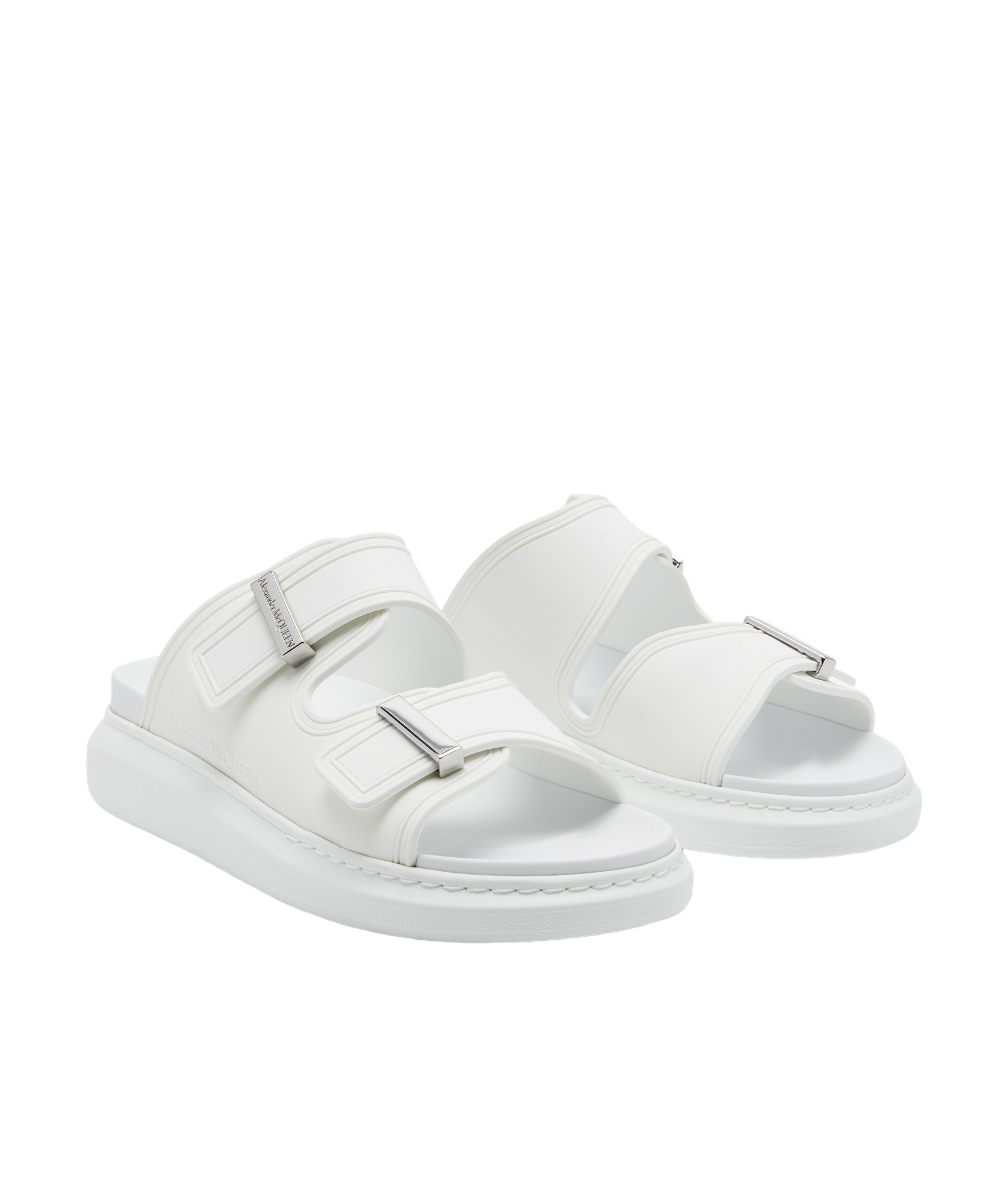 Alexander Mcqueen Oversized Hybrid Slide In Ivory