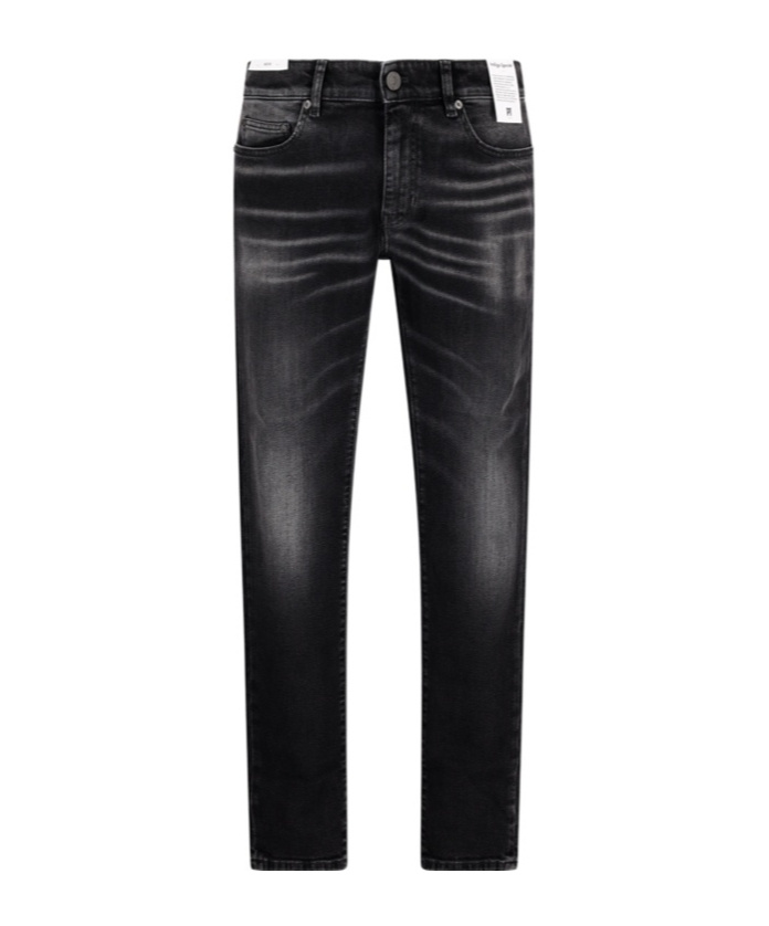 Pt Torino Denim Trousers With Belt Loops In Black