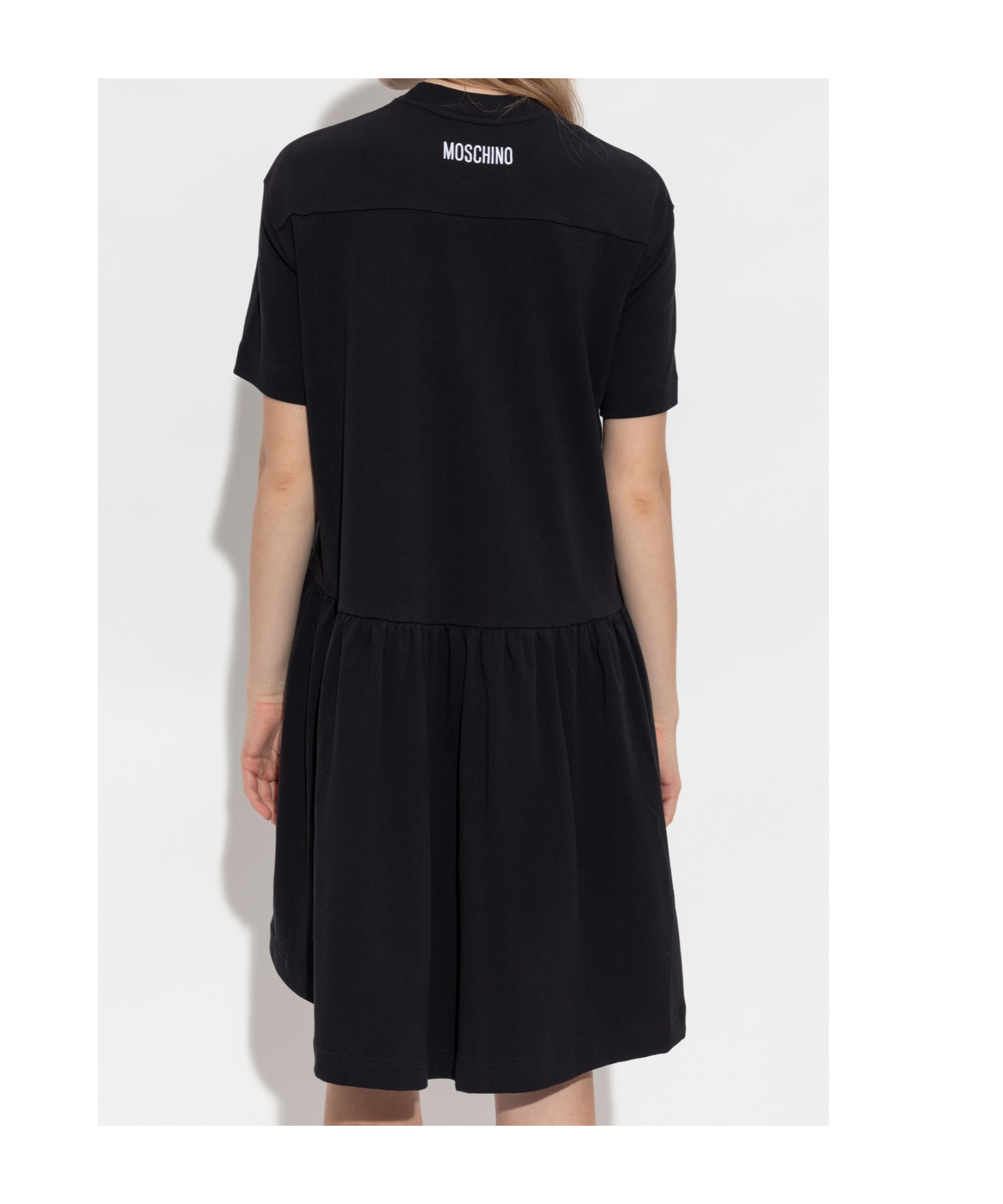 Moschino Graphic Print Dress Short Sleeves In Black