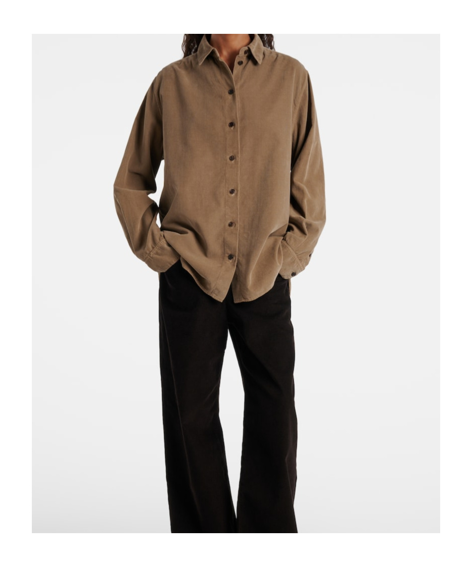 The Row Sisilia Cotton Corduroy Shirt In Neutral
